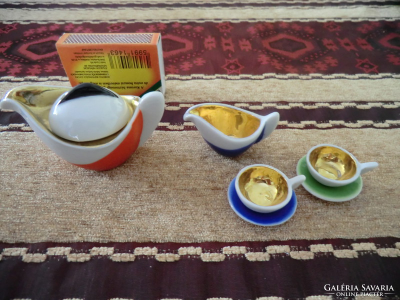 Special mini and rare! Porcelain old miniature baby toy coffee set for little girls