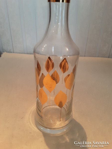 Butelia, decanter - gilded leaf pattern with stopper