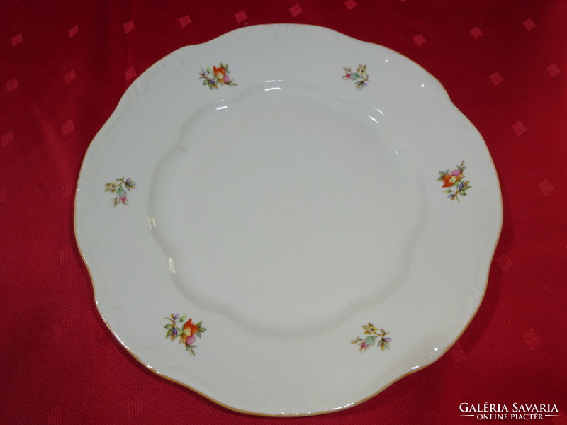 Zsolnay porcelain antique flat plate with shield seal and yellow border. He has!