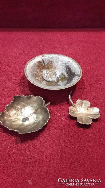 Set of 3 copper small bowls, miniature bowls
