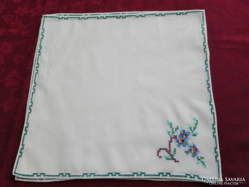 3 hand-embroidered tablecloths, 27 x 26 cm