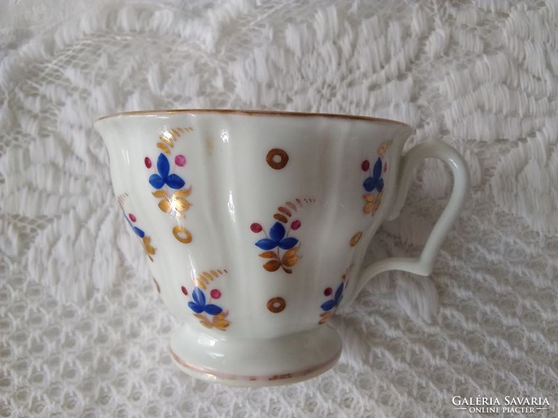 Antique, German giesshubel / gießhübel n.G.F. Hand painted porcelain tea cup with tiny floral motifs