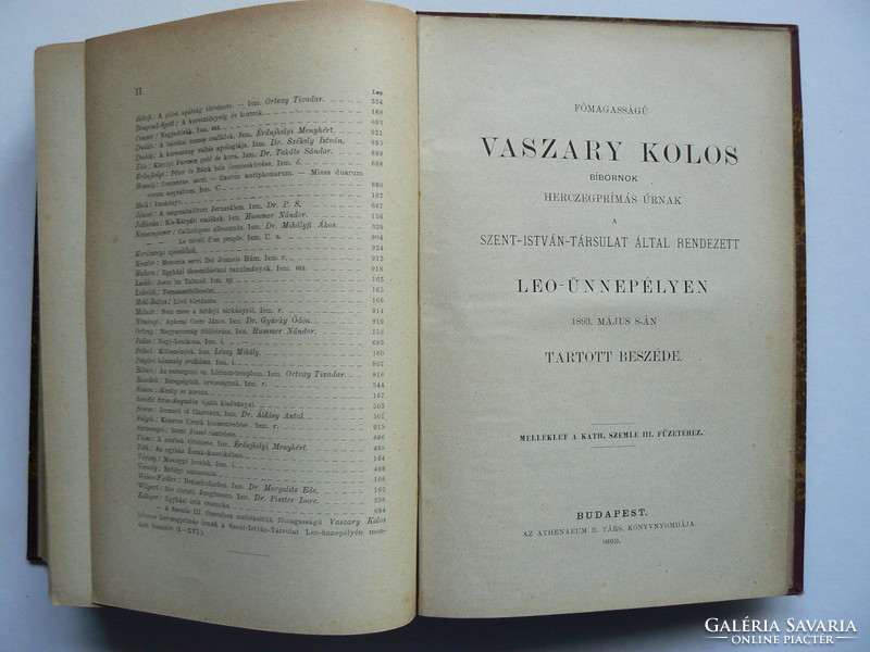 KATHOLIKUS SZEMLE, DR. MIHÁLYFI ÁKOS 1893, (RITKASÁG) KÖNYV JÓ ÁLLAPOTBAN