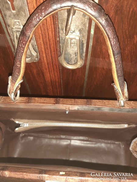 From my grandmother's treasures, a thick, beautiful, crocodile leather bag!