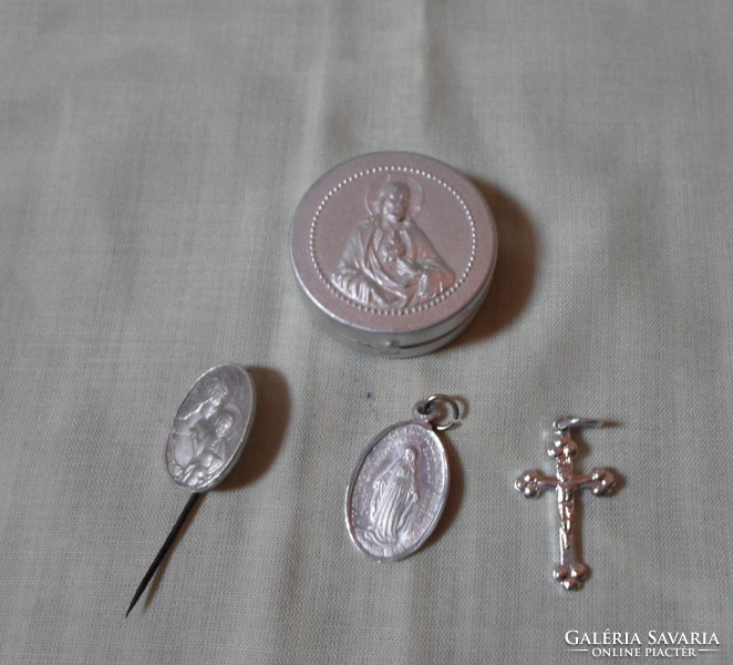 Religious coin: mixed package - Mary's coin, child Jesus, cross, coin holder