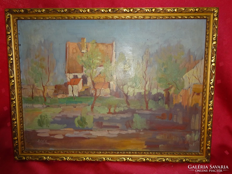 Charles Biró oil painting, landscape with house. He has!