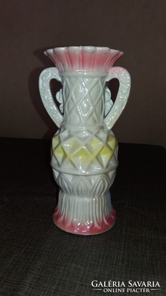 Díszes virágos porcelán váza  20cm.