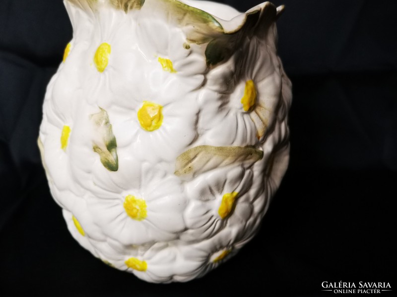 LEÁRAZTAM!!! Antik szecessziós majolika kiöntő kancsó plasztikus virágdíszítéssel