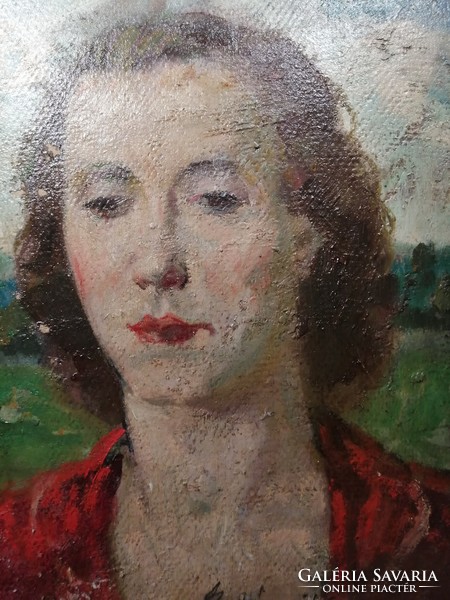 Belányi Viktor olajfestmény -  Női portré