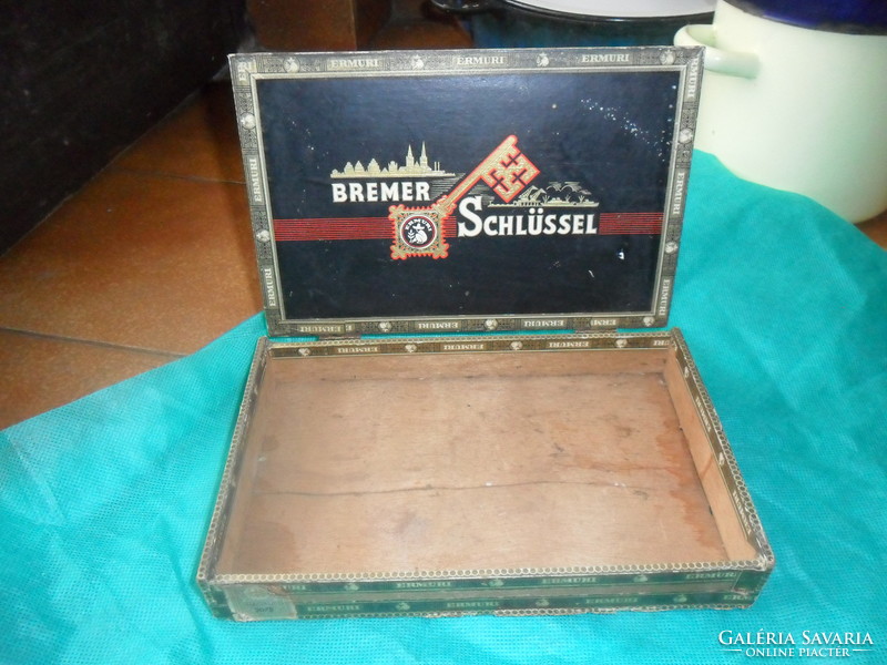 Bremer Schlüssel antik német szivaros díszdoboz
