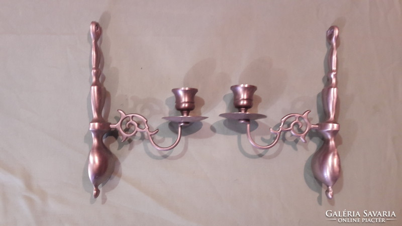 2 tin wall brackets, candle holders