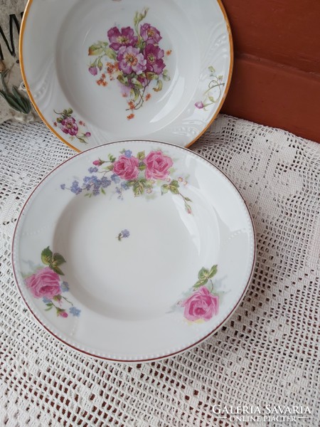 Gyönyörű virágos falitányérok tányérok Falitányér  porcelán  rózsás virágos Gyűjtői darab