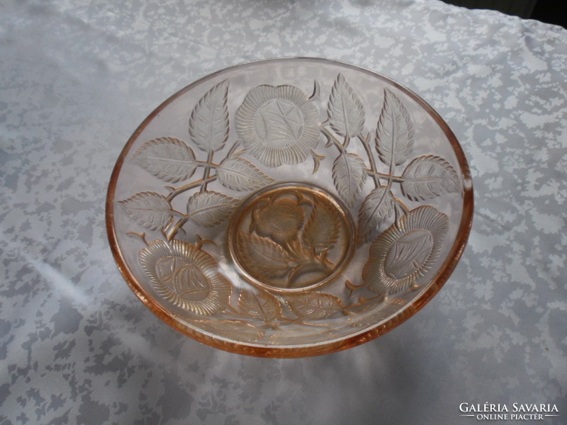 Old beautiful flower pattern in glass bowl