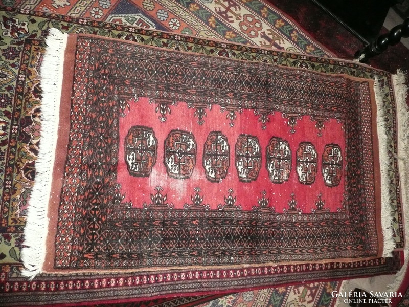 Guaranteed hand-knotted, antique Persian carpet, western Turkestan-tekke around 1940