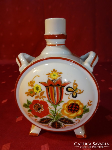 Zsolnay porcelain bottle, antique, with shield seal, brown border. He has!