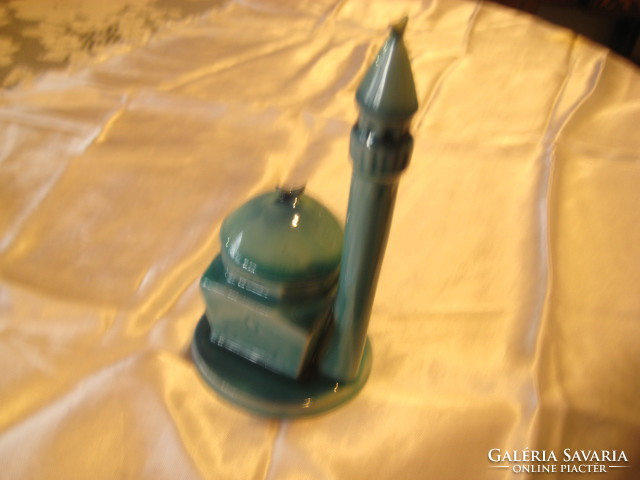 Zsolnay blue, mosque with minaret 13.5 cm
