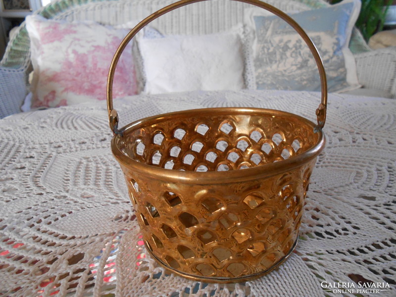 Copper flower basket.