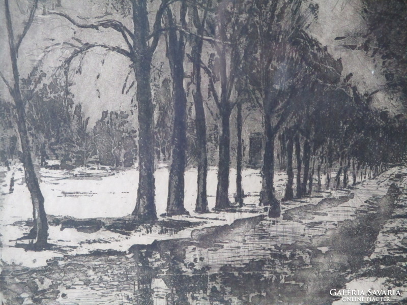 Iván Szilárd /1912-1988/ festőművész csodálatos téli képe