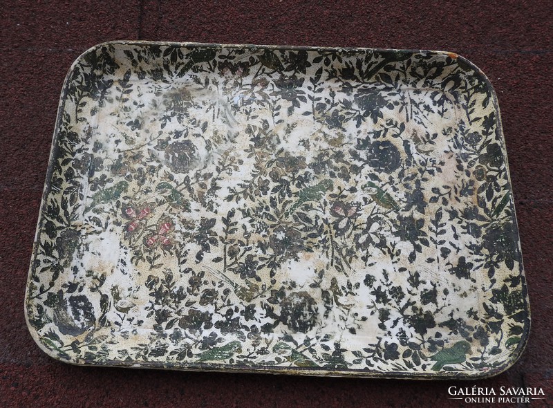 Antique parrot and flower pattern tray
