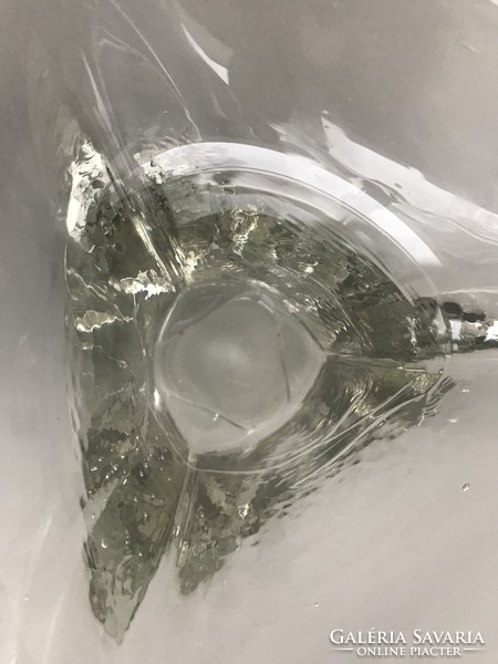 Retro hutaüveg gyertyatartó, 20 x 22 cm
