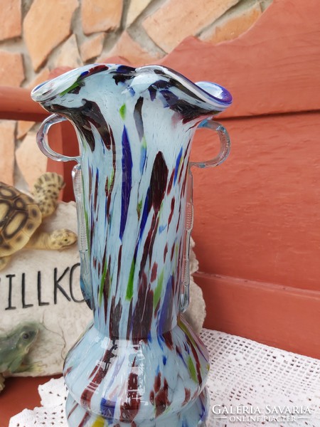 Gyönyörű régi Muránói  ?  üveg retro  váza , Gyűjtői szépség nosztalgia darab mid-century modern
