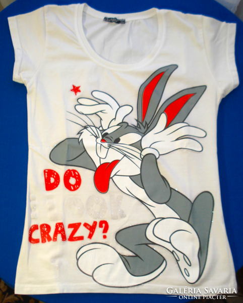 Fehér, nyuszis (Bugs Bunny) női póló (S méret)