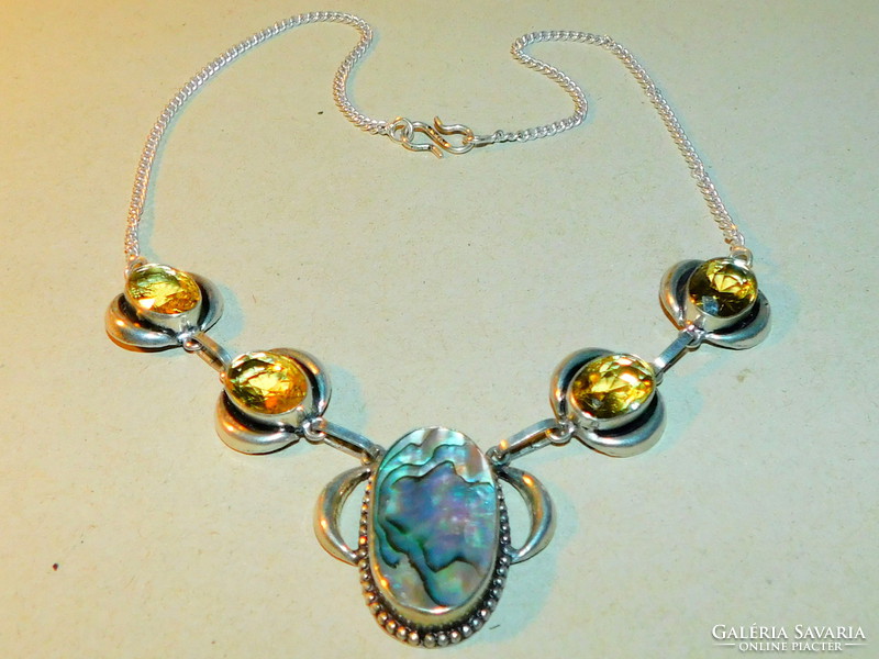 Abalone peacock shell necklace