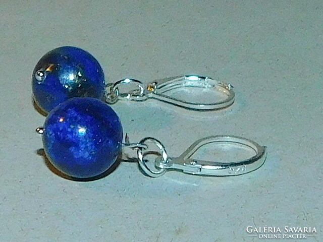 Lapis lazuli mineral sphere earrings