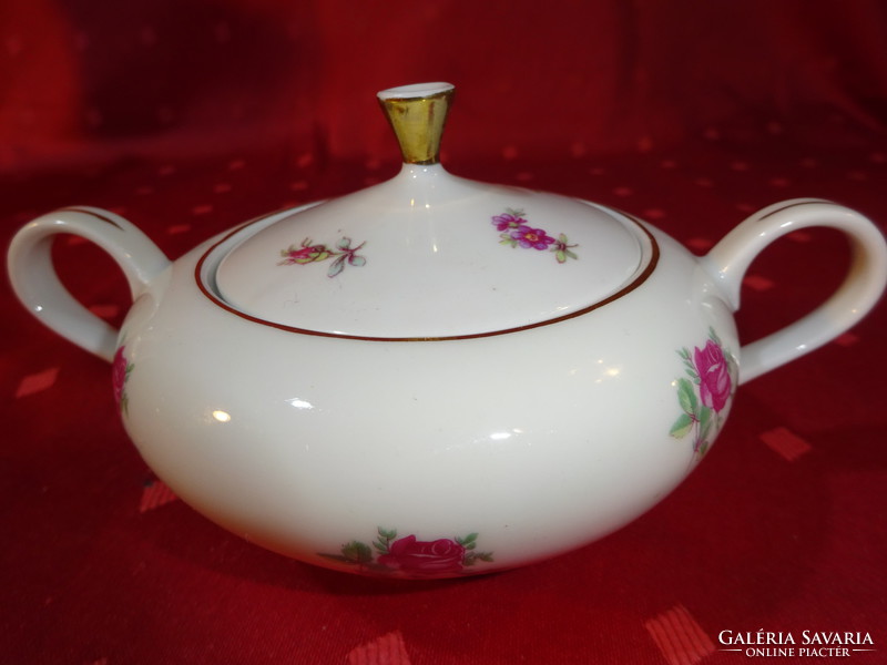 Wawel Polish porcelain, sugar bowl with rose pattern, diameter 10.5 cm. He has!
