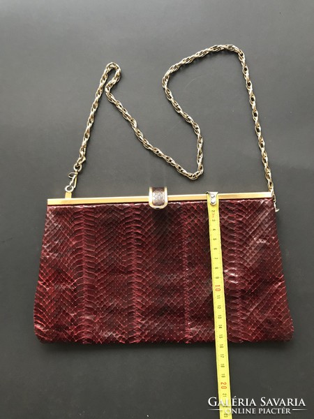 Art deco Jane Shilton london genuine snakeskin burgundy bag