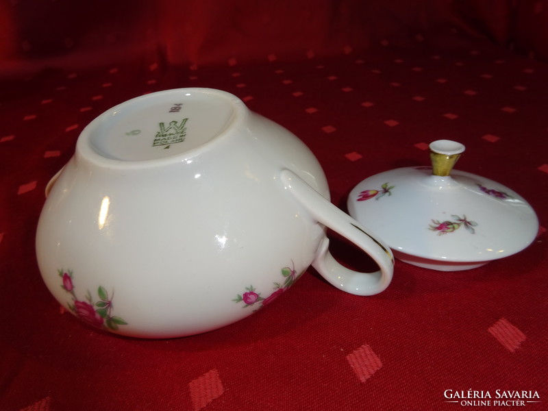 Wawel Polish porcelain, sugar bowl with rose pattern, diameter 10.5 cm. He has!