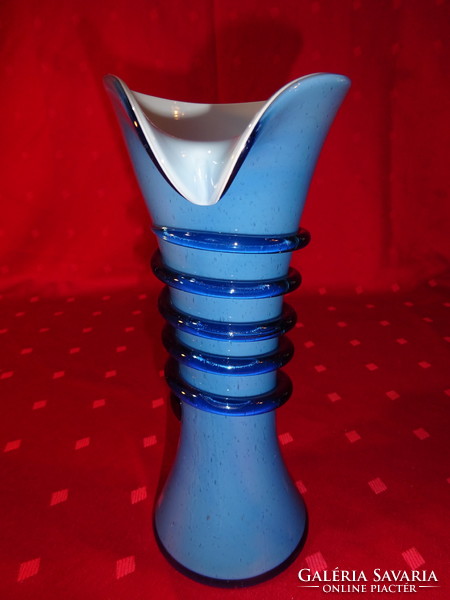 Blue glass vase, special shape, height 20 cm. He has!