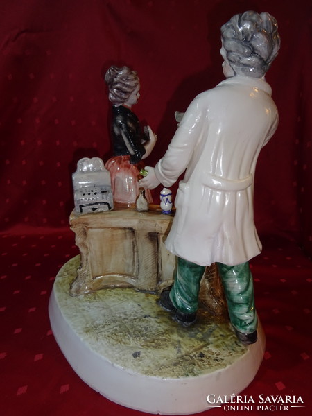 Capodimonte Italian hand painted porcelain, antique statue - in a pharmacy. He has!