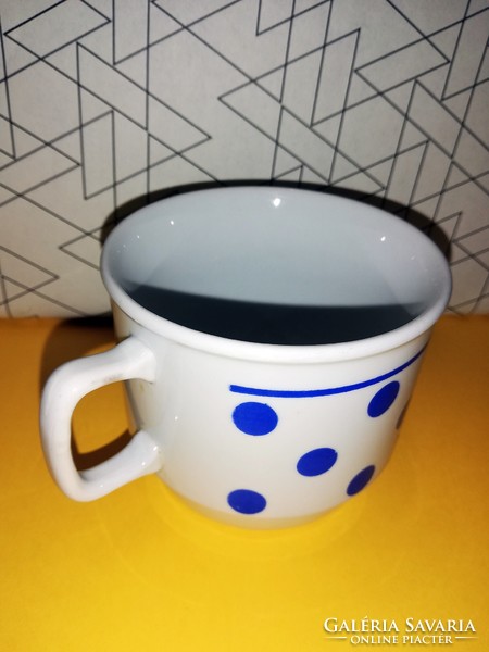 Zsolnay retro blue polka dot cocoa cup, mug