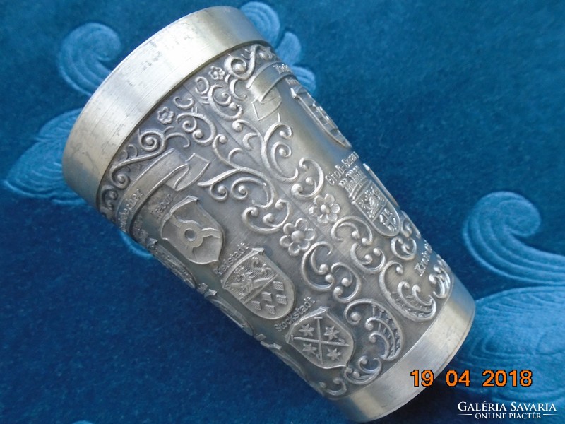 Embossed hand-engraved cup 95% pewter stuttgart