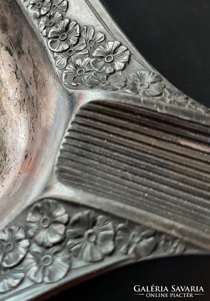 Tin, silver-plated, Art Nouveau pattern, designed ashtray