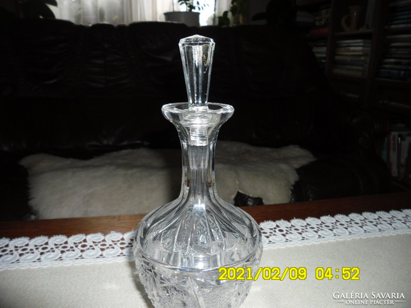 Glass bottle with leaded crystal wine