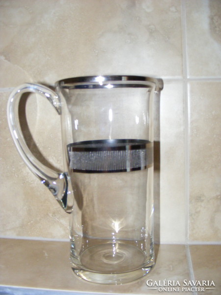 Art-deco style jug., with golden decorative strip.