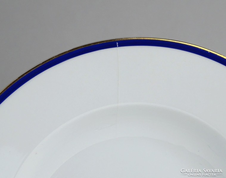1D207 Régi kék szegélyes Zsolnay porcelán étkészlet + süteményes készlet 23 darab