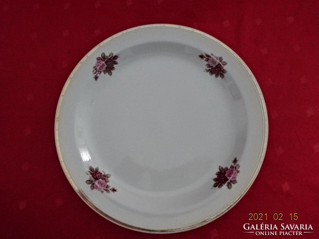 Hollóház porcelain, rose patterned flat plate. He has!