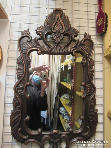 Art Nouveau bronze mirror