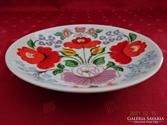 Hollóház porcelain, red floral wall plate, diameter 15 cm. He has!