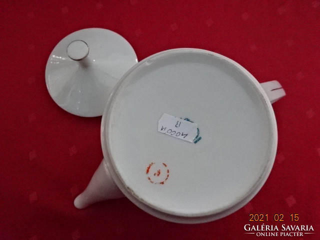 Alföld porcelain, teapot with gold rim, top diameter 13.5 cm. It has 1 liter! Jokai.