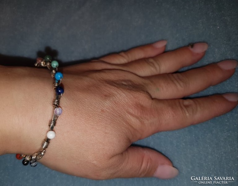 Chakra gemstone 925% /sterling/ silver bracelet
