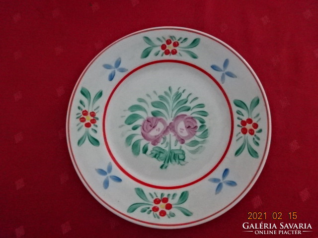 Hollóház porcelain, hand-painted wall plate, diameter 18.5 cm. He has!