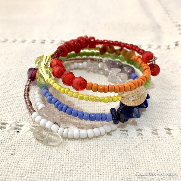 Chakra harmonizing bracelet - 7 chakra bracelet - gemstone bracelet - bangle size: m