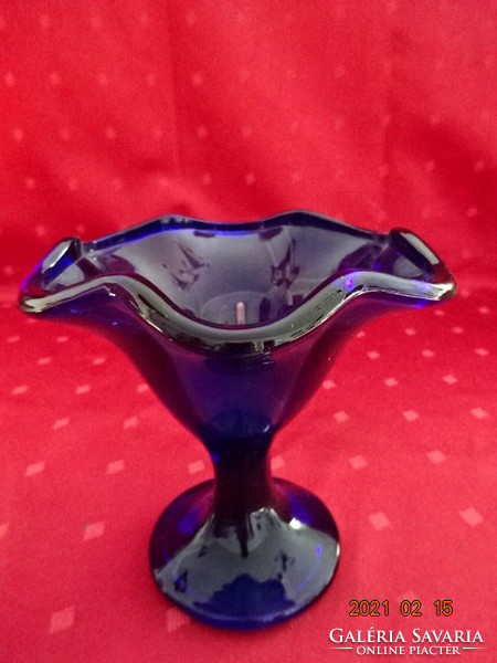 Cobalt blue glass cup with bormilio rocco. Its diameter is 14 cm. He has!