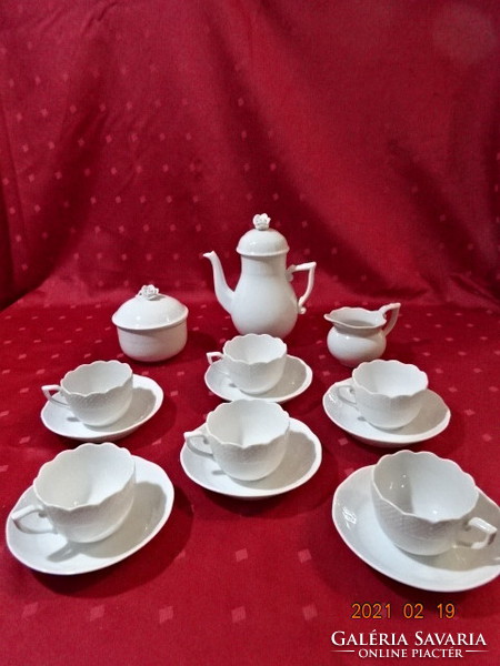 Herend porcelain, white coffee set, 15 pieces. He has!