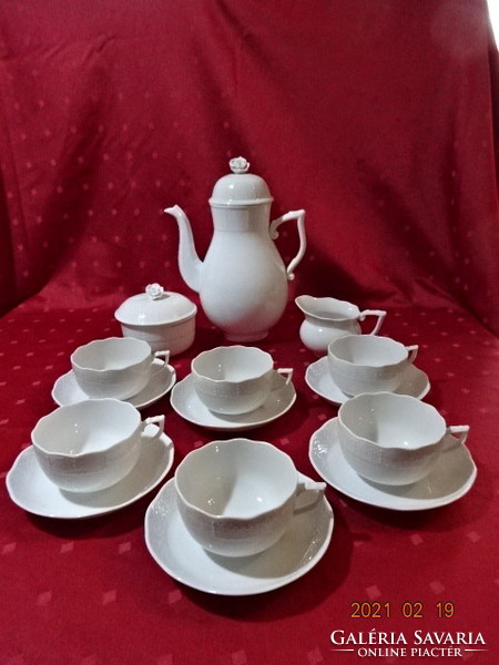 Herend porcelain, white, 15-piece tea set. He has!