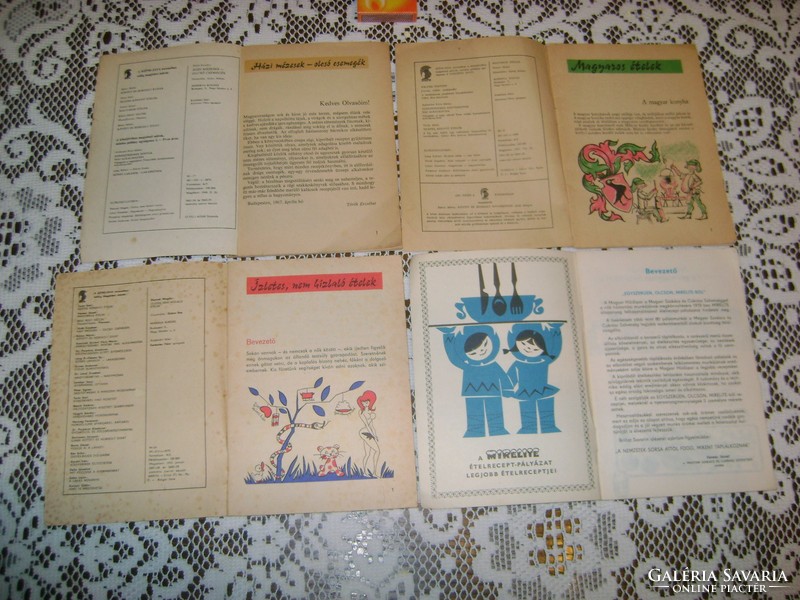 Régi szakács könyv, füzet 1967/68/70... négy darab együtt